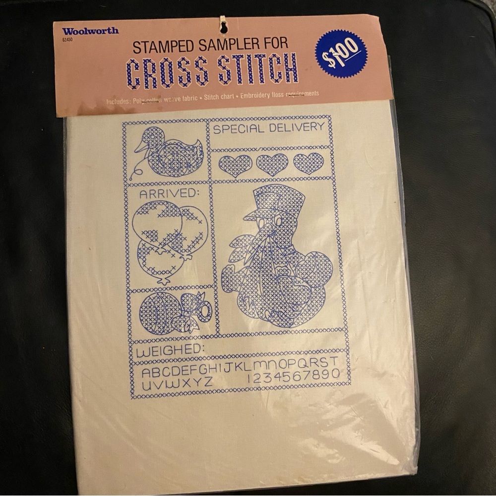 Vintage Woolworth Stamped Sampler Cross Stitch